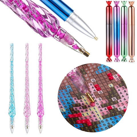 1PC Point Drill Crystal Pens Diamond Painting Pen DIY Cross Stitch Embroidery Crafts Household Sewing Diamond Painting Tool ► Photo 1/6