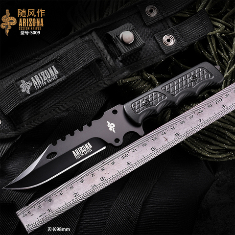 VOLTRON Camping survival tactical knife, outdoor hunting saber, tactical sharp straight knife sharp, portable defense knife ► Photo 1/6