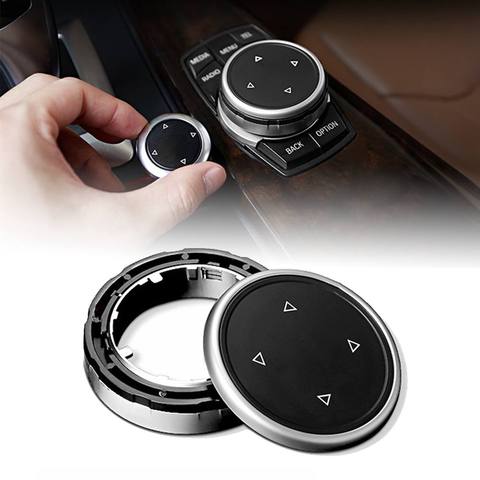 1pcs Car Big Multi Media Knob Cover Trim Black Button For BMW F10 F20 F30 iDrive High Quality ► Photo 1/6