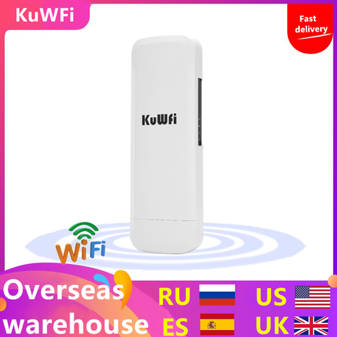Kuwfi 3Km 2.4G 300Mbps Wifi CPE Router Wifi Repeater Wifi Extender Wireless Bridge Access Point For Wireless Camera LED Display ► Photo 1/6