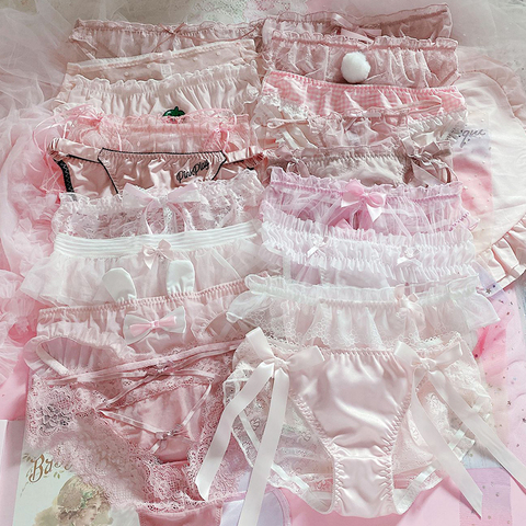 Japanese-Style Soft Girl Thin Transparent Pink Lolita Lolita Loli Lace Cute Sexy Underwear Fat ► Photo 1/4