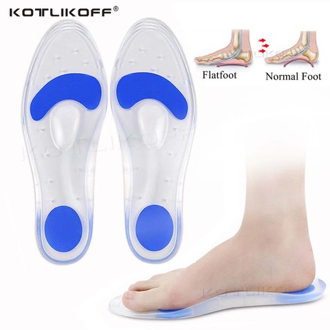 Medical Silicone Orthotic Insoles For Flat Feet Arch Support Orthopedic Soft Shoes Sole insert Heel Pain Plantar Fasciitis Pads ► Photo 1/6