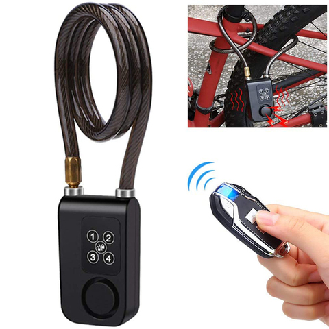 4 Digit Password Lock,Anti-theft Security Wireless Remote Control Alarm Intelligent Bluetooth Remote Control Bicycle Lock Alarm ► Photo 1/6