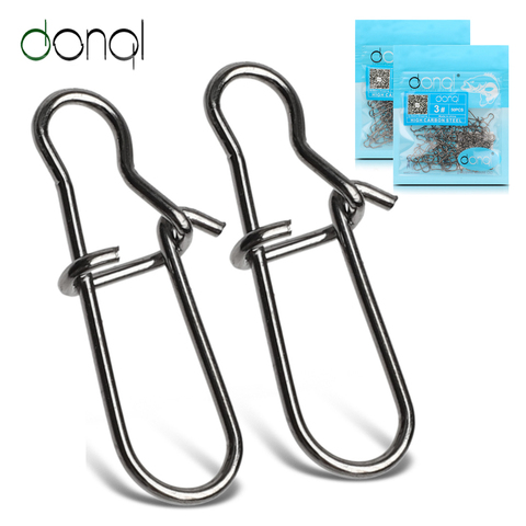 DONQL 20/50/100pcs Fast Clip Lock Fishing Connector Stainless Steel Safety Pin Swivel Fishing Tackle Tool for Lures Fishhooks ► Photo 1/6