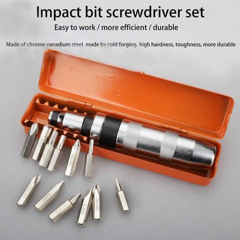 13pcs/Set Portable Impact Driver Screwdriver With Magnet For Automotive Repair Machinery Screwdriver With Non-Slip Handle ► Photo 1/6