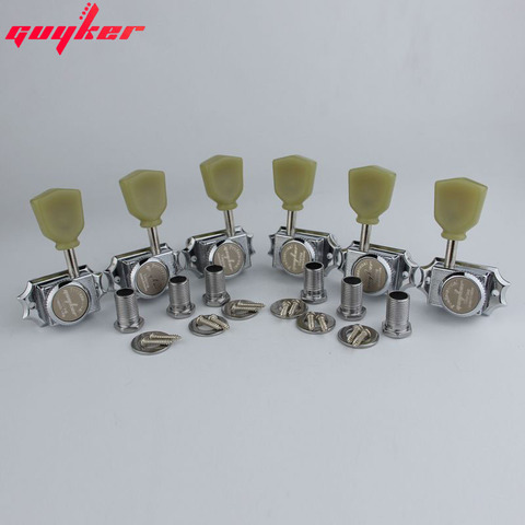 1 SET GUYKER Tuning Pegs Deluxe Vintage Style Guitar Machine Heads Locking String Tuners for lespaul Guitar Chrome/ Nickel ► Photo 1/6