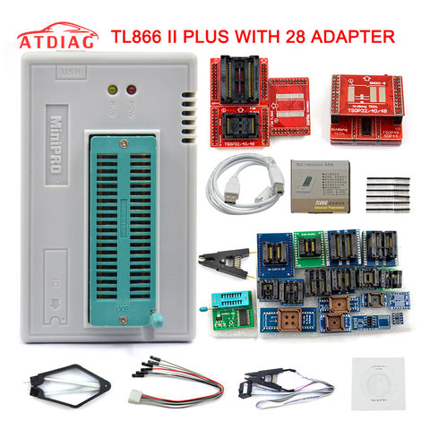 XGECU 100% Original Minipro TL866ii Plus + 28 Adapters EEPROM Universal Bios USB programmer better than TL866A TL866CS ► Photo 1/6