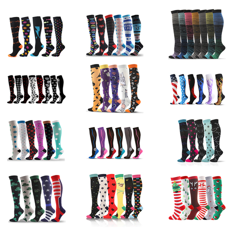 Dropship Compression Stockings Socks Men/women Pack Unisex Sports Socks Lot Prevent Varicose Veins Nurse Socks Football Running ► Photo 1/6