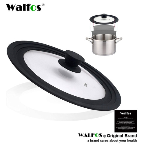 WALFOS Universal Lid For Pots Pans And Skillets Tempered Glass Come In 3 Various Sizes With Heat Resistant Silicone Rim Cookware ► Photo 1/6