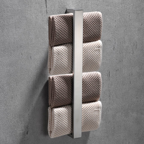 40cm Self-Adhesive Stainless Steel Towel Rack Washcloth Facecloth Holder Home Kitchen Bathroom Supplies ► Photo 1/6