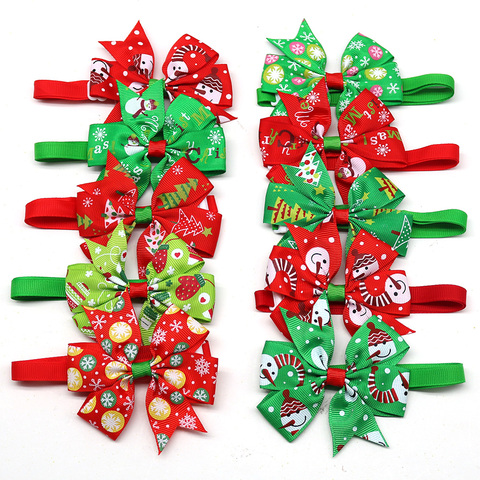 50/100pcs Dog Christmas Bow Tie Christmas Pet Supplies Dog Accessories Small Dogs Cat  Bowties Neckteis Dogs Holiday Products ► Photo 1/5