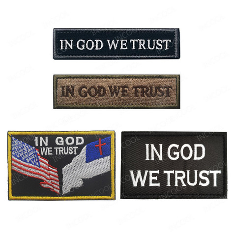 IN GOD WE TRUST Embroidery Patch Morale Slogan Patches Military Army Embroidered Badges Tactical Applique Patches Emblem For Cap ► Photo 1/6