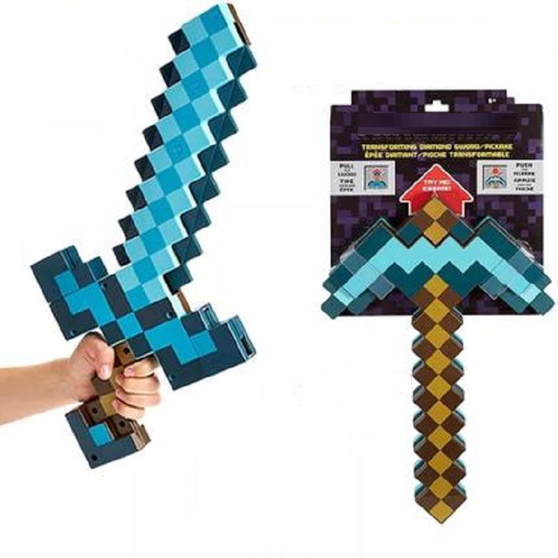 Buy Online Minecrafted Design Blue Diamond Sword Soft Eva Foam Toy Sword Kids Lovely Toys For Children Alitools