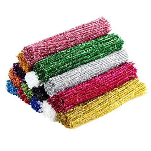 50pcs Glitter Chenille Stems Pipe Cleaners Plush Tinsel Stems Wired Sticks Kids Educational Toys Crafting DIY Craft Supplies ► Photo 1/6