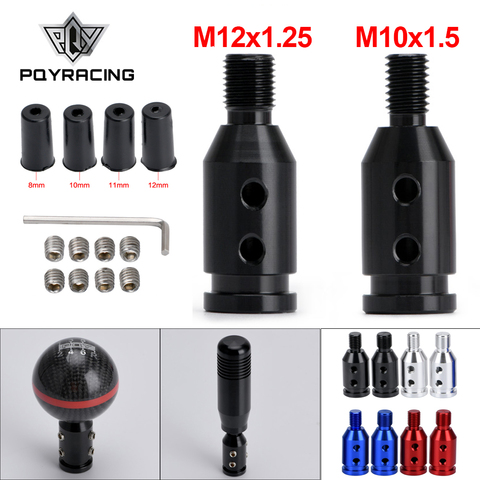 Universal Car Manual Gear Shift Knob Adapter For M10x1.5/M12x1.25 Thread Aluminum Alloy PQY-SBA01 ► Photo 1/6