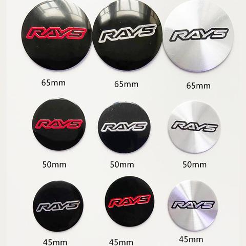 4PCS/lot 45mm 50mm  65mm Car Wheel Center Cap Emblem Sticker For RAYS  Racing Wheel LOGO Hub Cap Sticker ► Photo 1/6