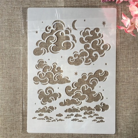 A4 29cm Cloud Moon Star DIY Layering Stencils Wall Painting Scrapbook Coloring Embossing Album Decorative Template ► Photo 1/1