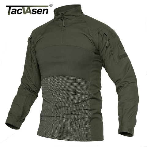 TACVASEN Men Tactical T-shirts Military Clothing Cotton Long Sleeve Airsoft Army T-shirts Male Lightweight Hunt Tops Paintball ► Photo 1/6