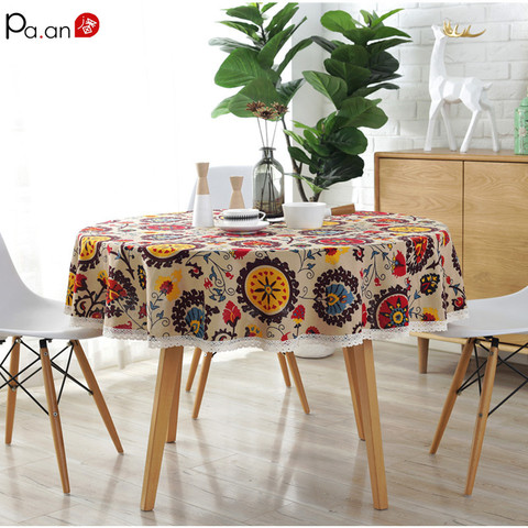 Lace Cotton, Round Decorator Table Tablecloths