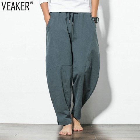 2022 New Men's Cotton Linen Loose Pants Male Summer Casual Solid Color Pants  trousers Plus Size M-5XL - Price history & Review, AliExpress Seller -  VEAKER Apparel Outlets Store