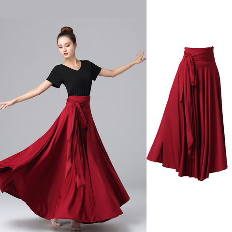 Women Spain Flamenco Dress Folk Belly Gypsy Solid Flamengo Ballet Ballroom Performance Costume Spanish Dance Stage Swing Vestido ► Photo 1/6