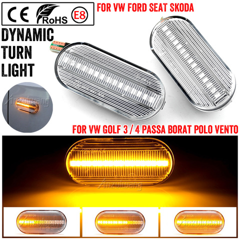 Dynamic Flowing LED Side Marker Turn Signal Light For VW Transporter T5 Polo Golf 3 4 Passat B5 Sharan Lupo Bora Multivan ► Photo 1/6