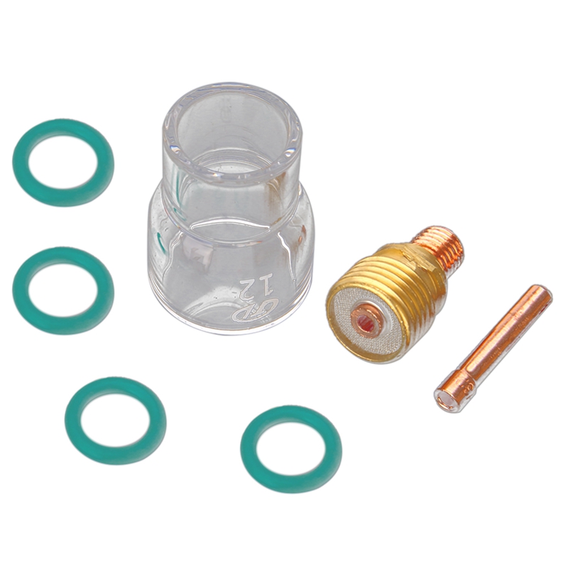 7Pcs/Set Pyrex Glass Cup Kit Stubby Collets Body Gas Lens TIG Welding Torch 