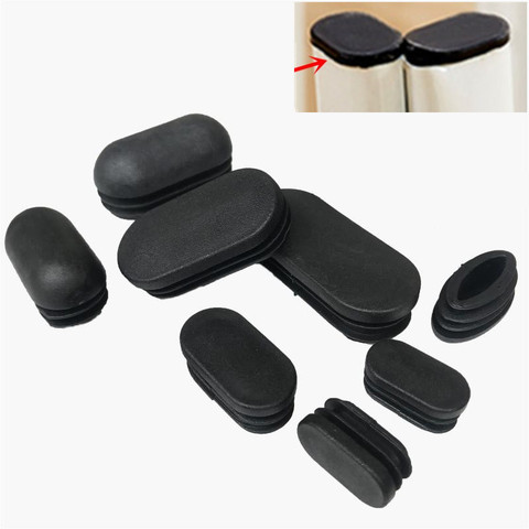 10pcs Plastic Oval tube insert plug Pipe hole cover non slip table chair leg cap floor protector mat furniture leveling feet pad ► Photo 1/6