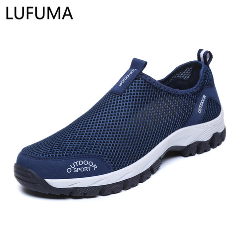 New Men Summer Comfortable Casual Shoes Slip-on Breathable Air Mesh Flats Trainers Sneakers Water Loafers Size 39-49 Zapatos ► Photo 1/6