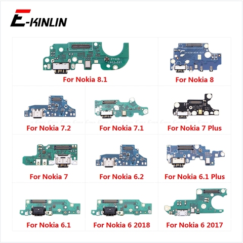 USB Charging Charger Dock Port Board With Microphone Mic Flex Cable For Nokia 6.1 7 Plus 8.1 8 7.2 7.1 6.2 6 2017 2022 ► Photo 1/6