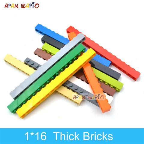 10PCS DIY Building Blocks 1x16 Dots Thick Figures Bricks Educational Creative Size Compatible With Brands Toys for Children ► Photo 1/6