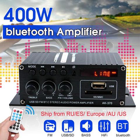 400W 2*200W Stereo Hifi Car Home Subwoofer car Sound audio Amplifier Amp Sound Speaker Digital EDR Audio LED Design amplifiers ► Photo 1/6