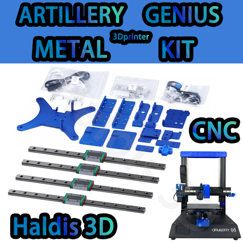 Haldis 3D Rattlesnake Artillery Artillería GENIUS BLV 3D Printer Metal aluminum Plate upgrade kit includes screw wire rail ► Photo 1/4