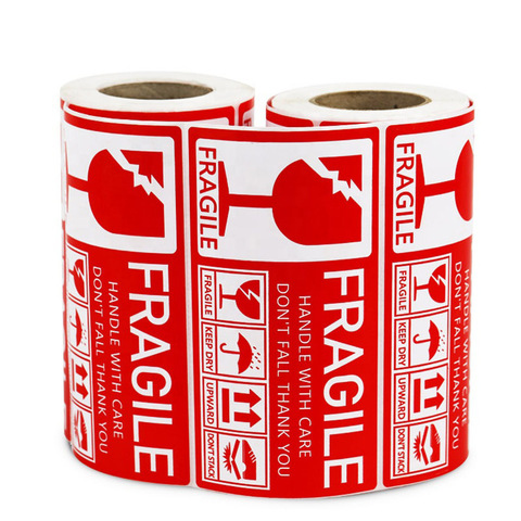 250pcs English Fragile Sticker in Roll, Shipping Label Handle with Care Warning Label Stickers Express Shipping Packing Tape ► Photo 1/6