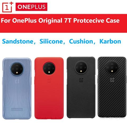 Original Oneplus 7T Case Stock HD1903 Official Box 100% Original (Bulk Prices) Oneplus 7T Silicone Nylon Sandstone Karbon Cover ► Photo 1/6