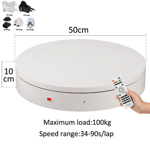 HQ 50CM 100KG Load Speed Range 34-90S/REV Remote Controller 360 Degree Electric Photography Turntable Rotating Display Stand ► Photo 1/1