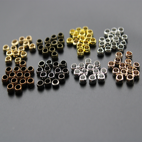 300pcs Dia 1.5 2 3 4 mm Gold Silver Copper Ball Crimp End Beads Stopper Spacer Beads For Diy Jewelry Making Findings Supplies ► Photo 1/3