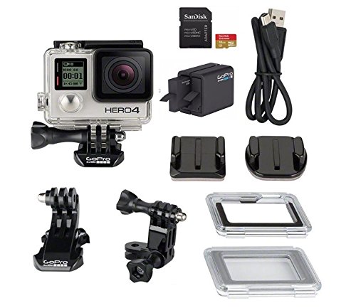 Buy Online 100 Original For Gopro Hd Hero 4 Silver Action Camcorder With Dual Battery Charger And 16gb Microsd Card Alitools