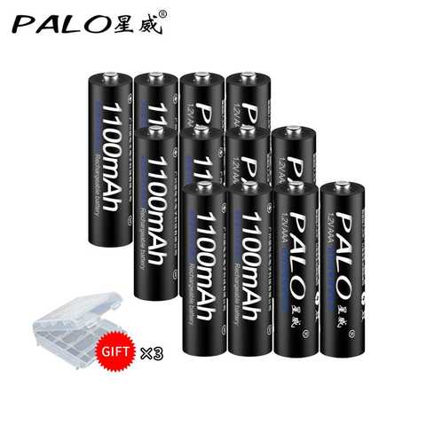 12Pcs PALO 1.2V AAA NIMH Rechargeable Batteries 1100mAh 3A AAA rechargeable battery ► Photo 1/6
