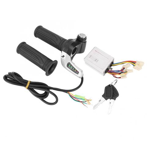 48V 500W LED Electric Bike Motor Scooter Brushed Speed Controller Kit with Lock Throttle Grip ev Accessories ► Photo 1/6