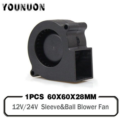 1PCS 12V 24V 6028 6cm  60mm Blower Fan DC Turbo Centrifuge Cooling Cooler Blower Fan 60x60x28mm DC Turbo Blower Cooler Fans ► Photo 1/5