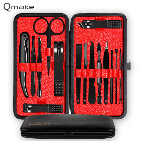 Qmake Manicure Kit Professional Stainless Steel Nail Clipper Set Of Pedicure Tools Nails Toe Trimmer Nipper Case For Gift ► Photo 1/6