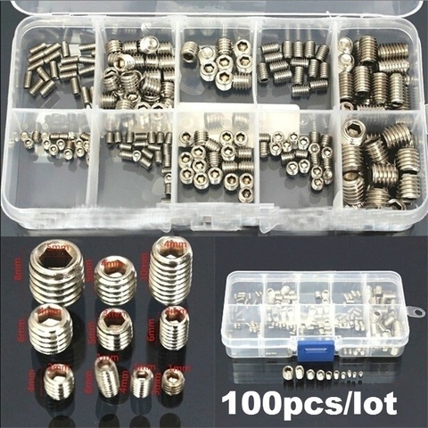 100PCS M3 M4 M5 M6 M8 Allen Head Hex Socket Set Screw Carpenter's Small Screw Furniture Wooden Box Hardware Accessories ► Photo 1/6