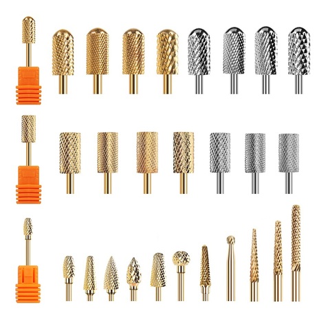 Milling Cutter Golden Tungsten Carbide Nail Drill Bits For Electric Nail Drill Manicure Machine Pedicure Nail Files Accessories ► Photo 1/6