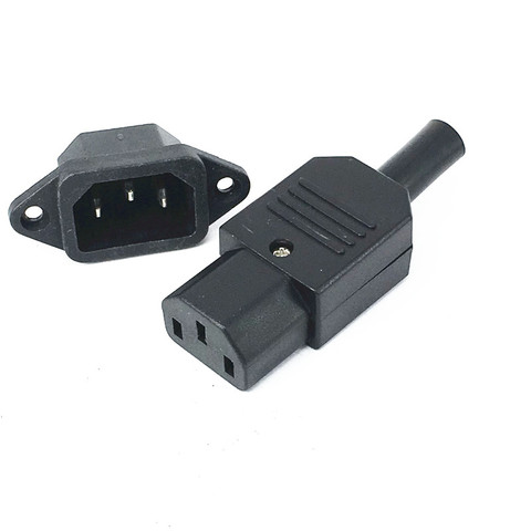 10A US AC250V 10A 3pin IEC C13 Power Supply plug socket Adapter male plug & female jack Rewirable cable wire connector ► Photo 1/5