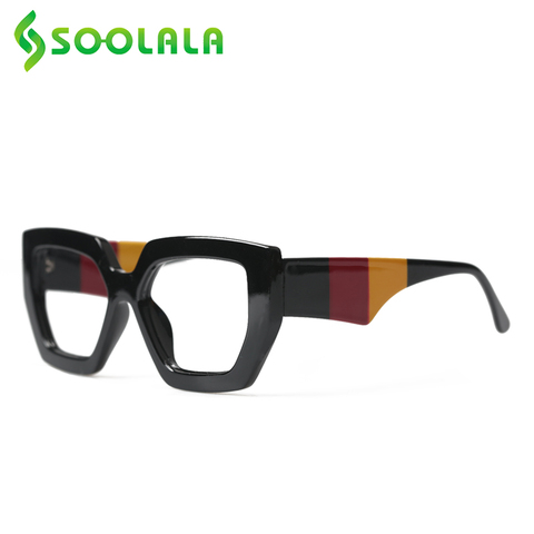 SOOLALA Square Oversized Anti Blue Light Reading Glasses Women Men Wide Arms Eyeglasses Presbyopia Reading Glasses +1.0 to 4.0 ► Photo 1/6