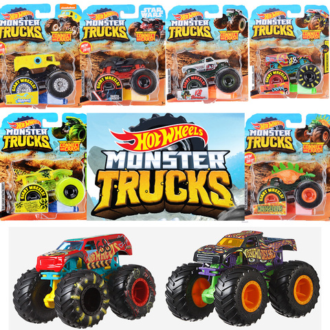 Original Hot Wheels diecast 1:64  Monster red Trucks Metal easy model Car toys for boys 1:24 boys kids toys  for children ► Photo 1/6