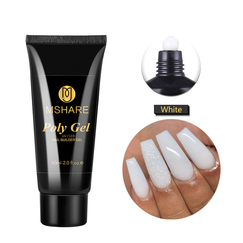 MSHARE Poly Nail Extension Gel Milky White Nails 60g Nail Extension Camouflage  UV Builder Gel Quick Building Finger 60ml ► Photo 1/6