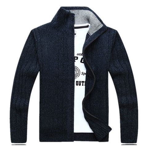 ICPANS Sweaters Man 2022 Wool Cotton Men's Cardigan Winter Autumn Zipper Kint Wear Male Knitwear coats White Size XXXL ► Photo 1/5