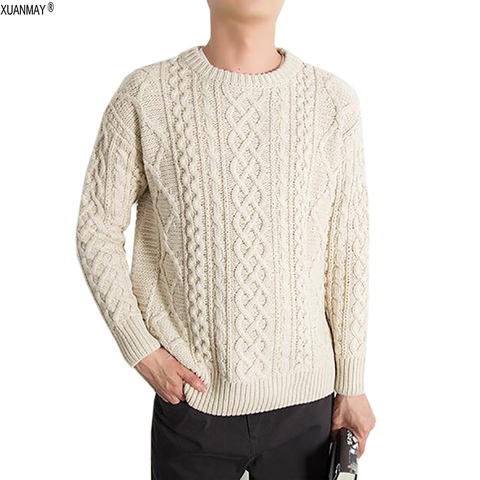 Fall 2022 Men's Pullover Sweater Casual Soft and Comfortable Pullover Sweater Thick Warm High Quality Dark Blue Men's Sweater ► Photo 1/6